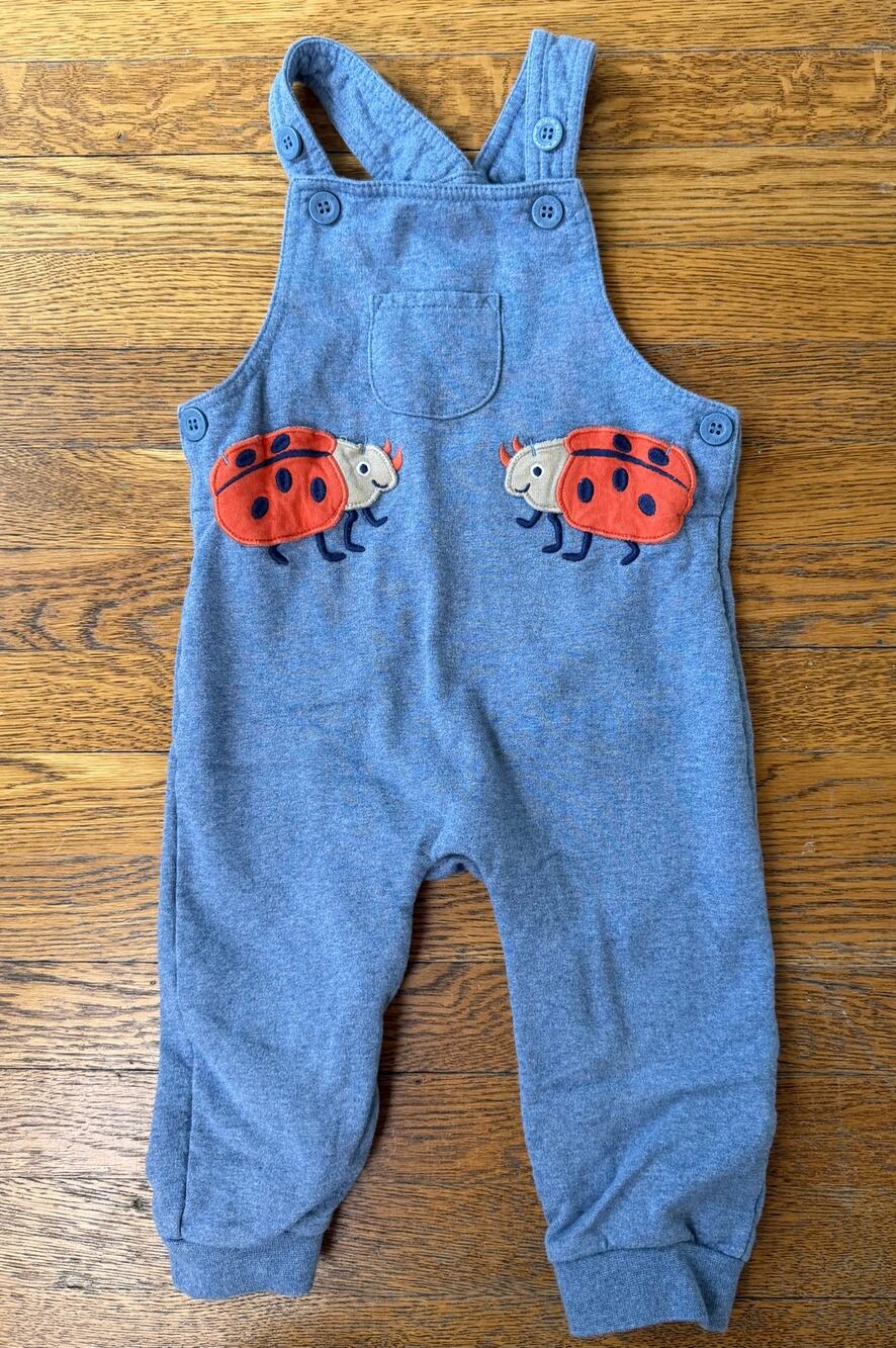 Jojo Maman Boys' Ladybug Dungarees Size 12-18 Months